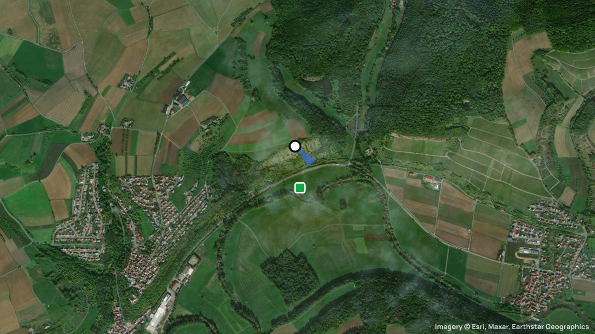 Satellite map of Krautheim with its launches and landings