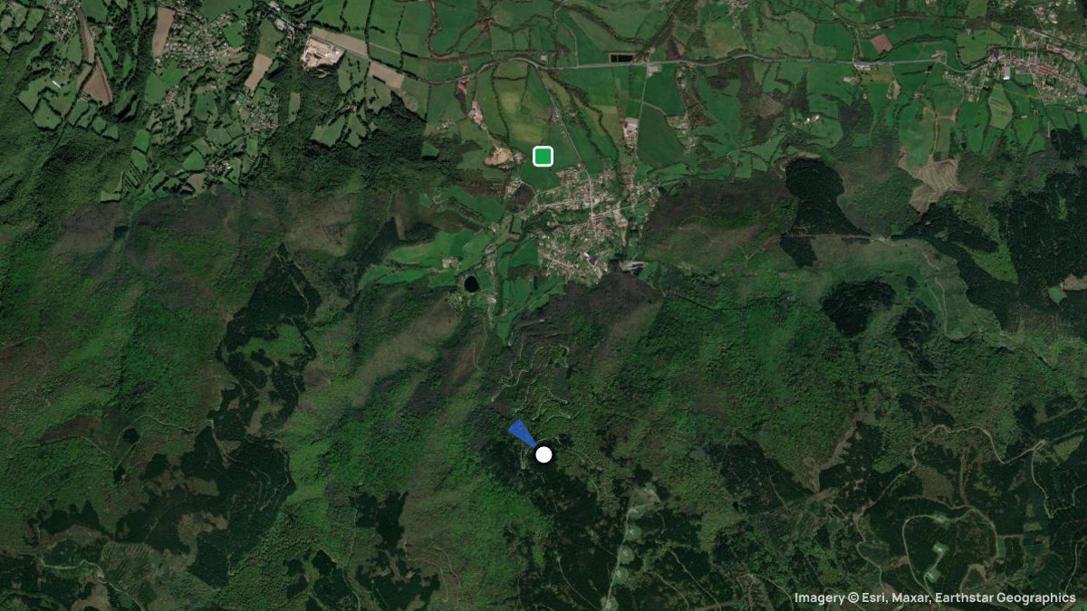 Satellite map of Roc de Albine with its launches and landings