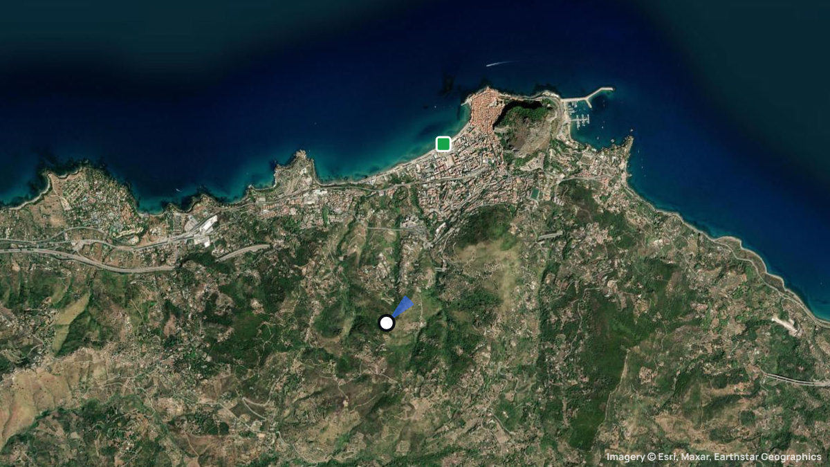 Satellitenkarte von Cefalu mit Start- und Landeplätzen