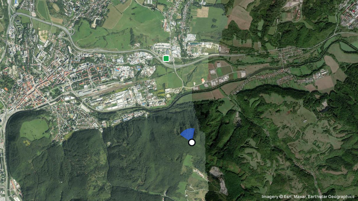 Satellitenkarte von Stara Kopa mit Start- und Landeplätzen