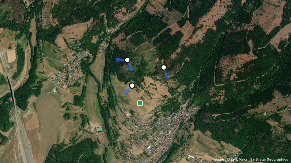 Satellite map of Rauenstein with its launches and landings