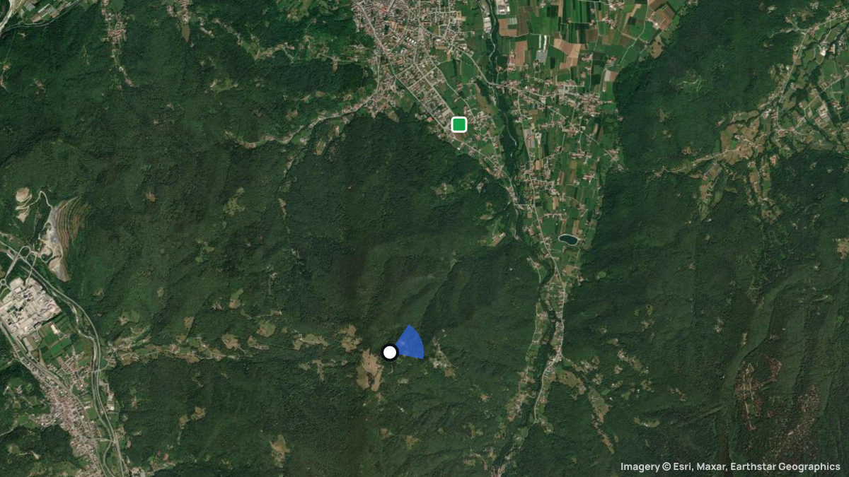 Satellite map of Rosbella with its launches and landings