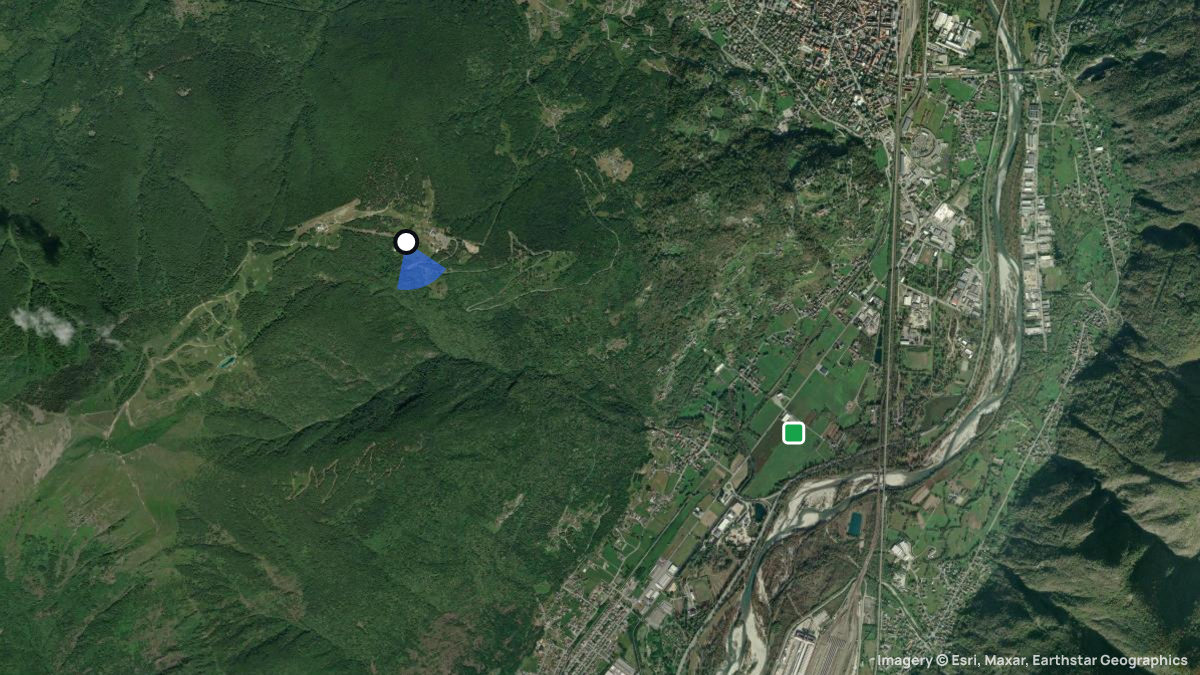 Satellitenkarte von Alpe Lusentino mit Start- und Landeplätzen