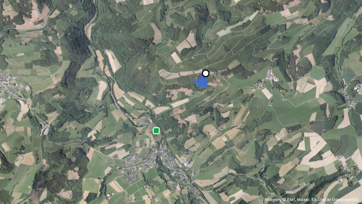 Satellite map of Wenholthausen with its launches and landings