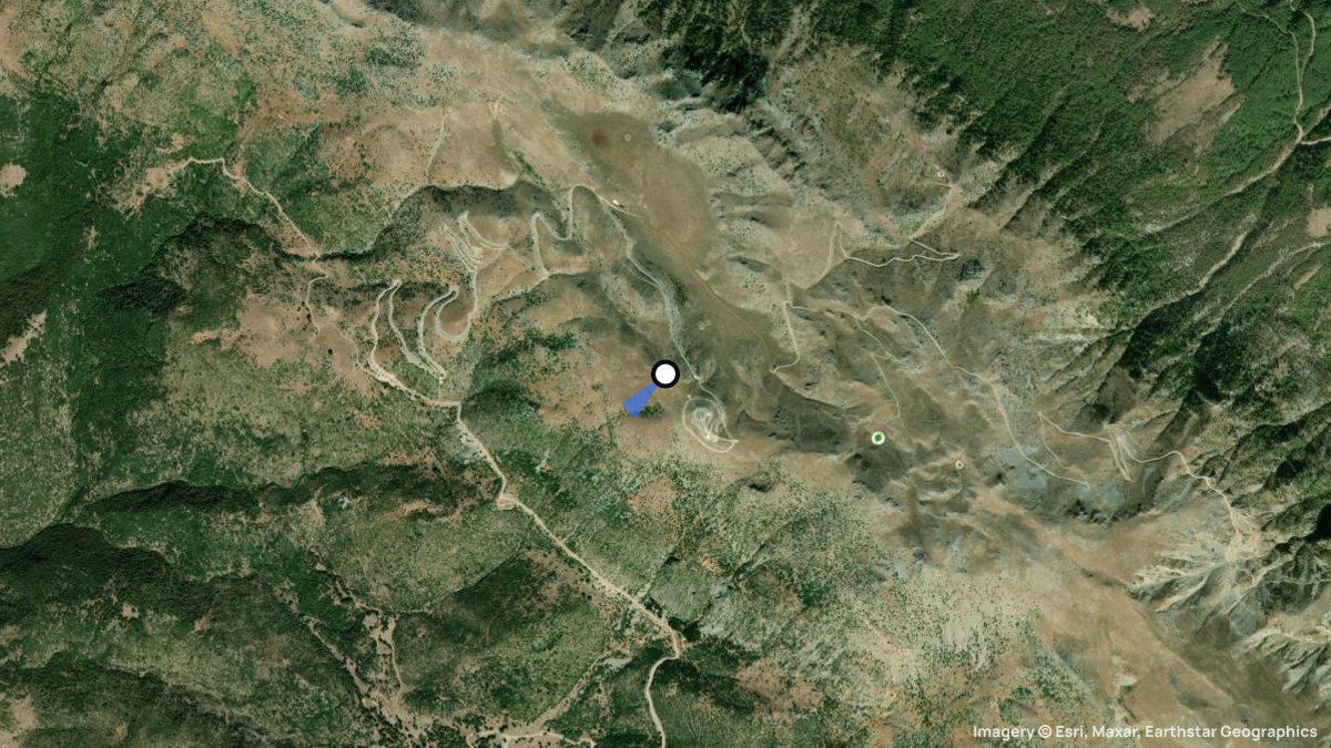 Satellite map of Mitsikeli with its launches and landings