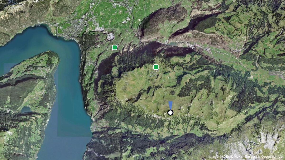 Satellite map of Klingenstock with its launches and landings