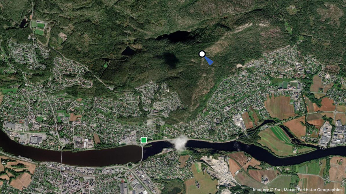 Satellite map of Solbergasen with its launches and landings