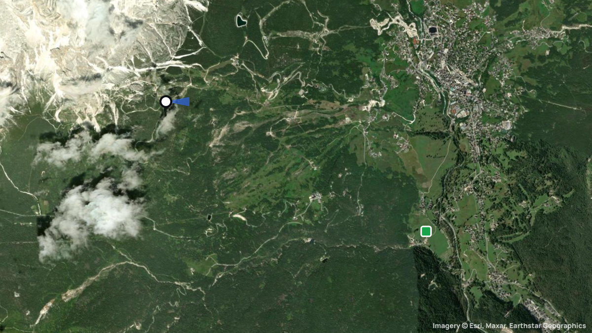 Satellite map of Duca D'Aosta with its launches and landings