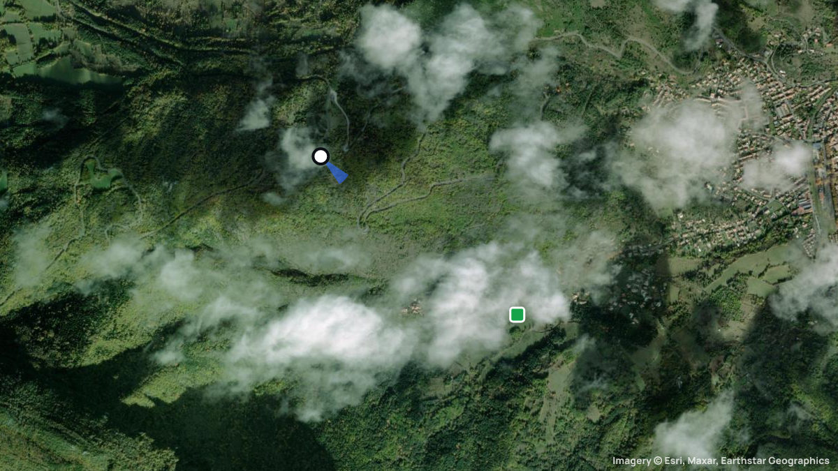 Satellite map of Ginoles with its launches and landings