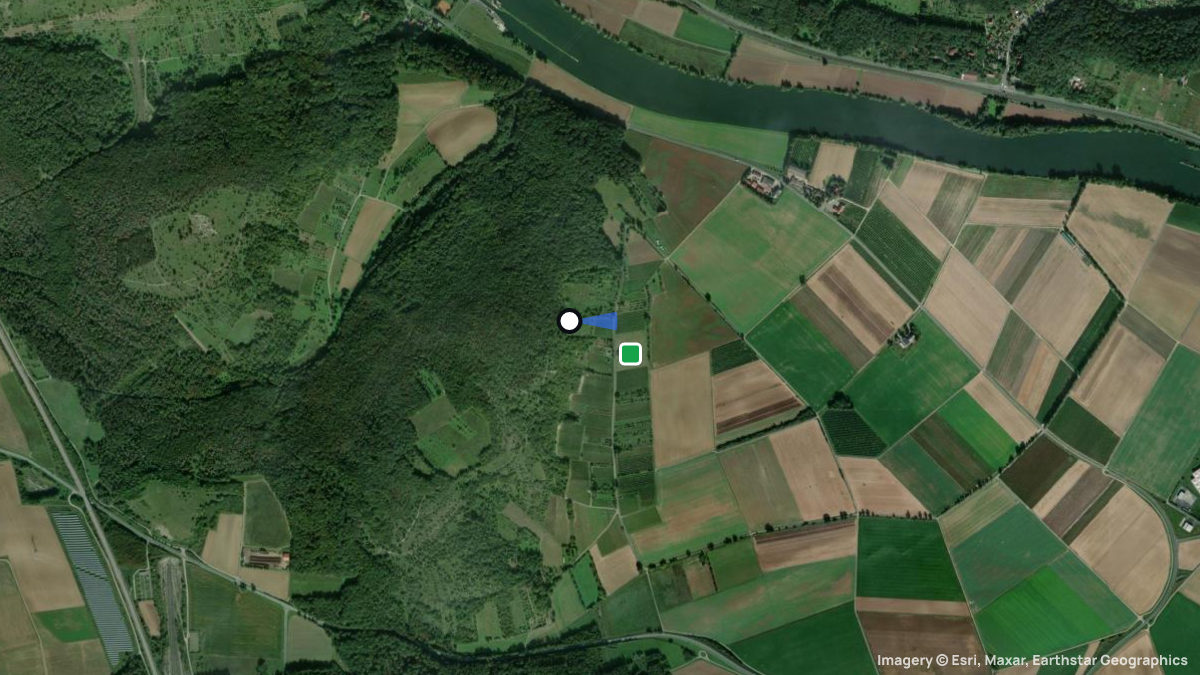 Satellitenkarte von Mäusberg mit Start- und Landeplätzen