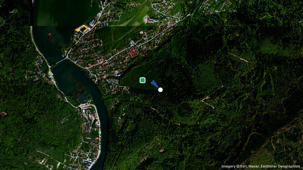 Satellite map of Orawczaki with its launches and landings