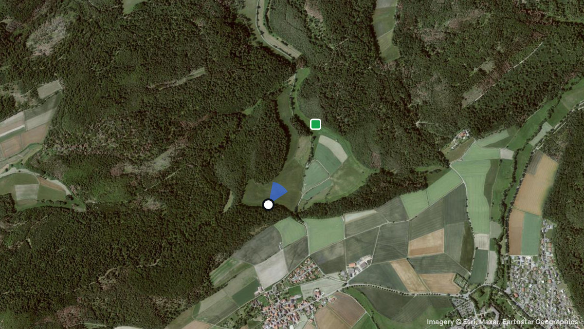 Satellitenkarte von Göbbelsberge mit Start- und Landeplätzen