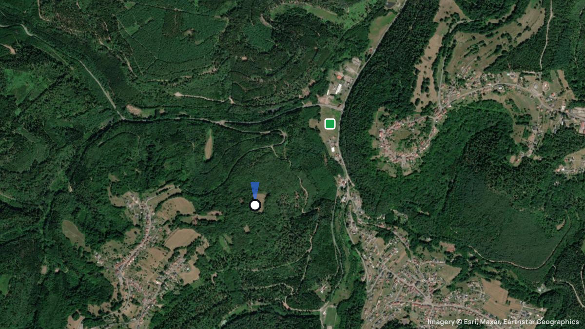 Satellitenkarte von Hommert mit Start- und Landeplätzen
