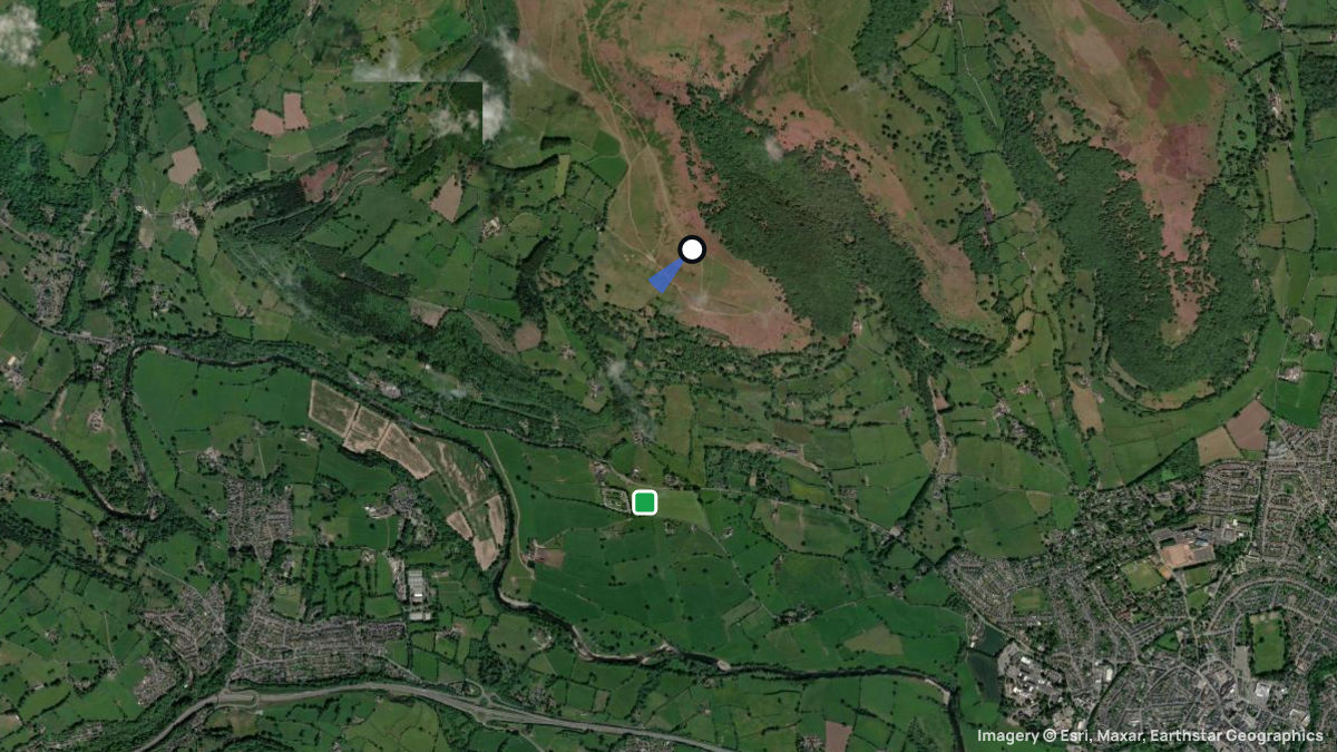 Satellite map of Sugar Loaf with its launches and landings