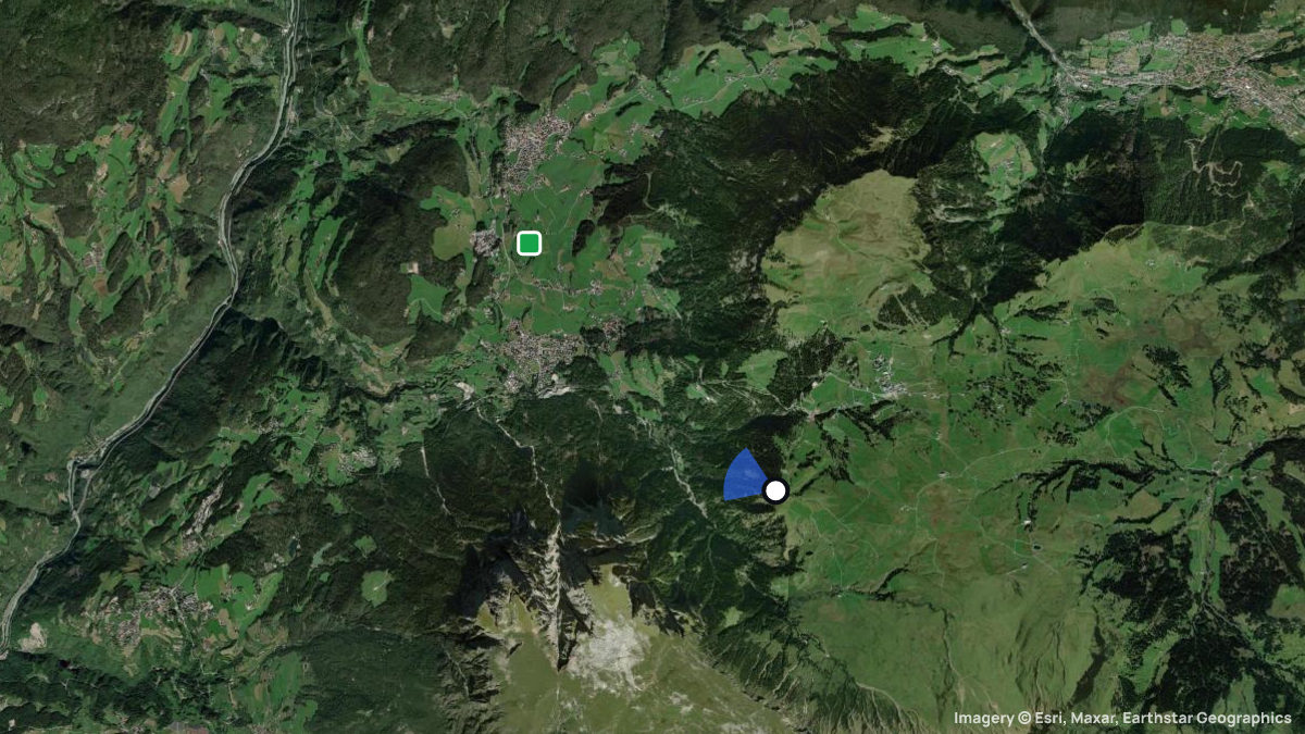 Satellitenkarte von Spitzbühl mit Start- und Landeplätzen