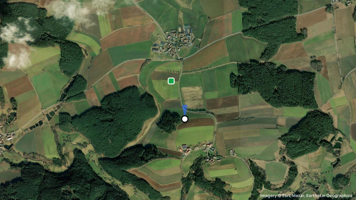 Satellitenkarte von Engleshof N mit Start- und Landeplätzen