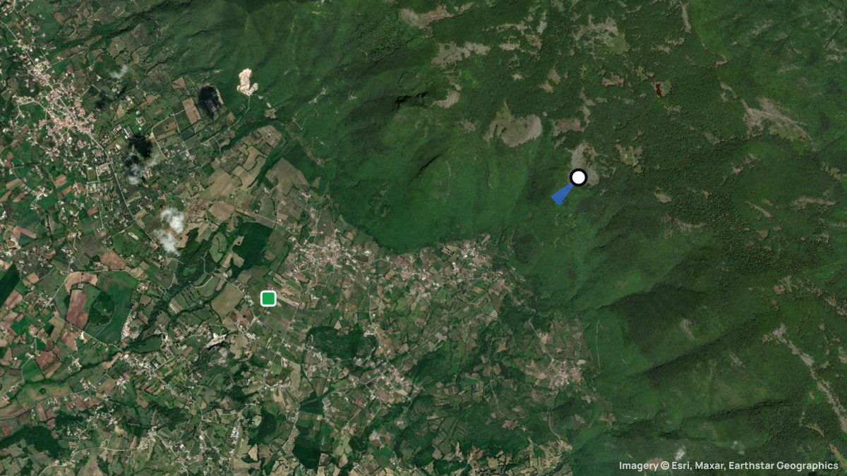 Satellite map of Calvisi with its launches and landings