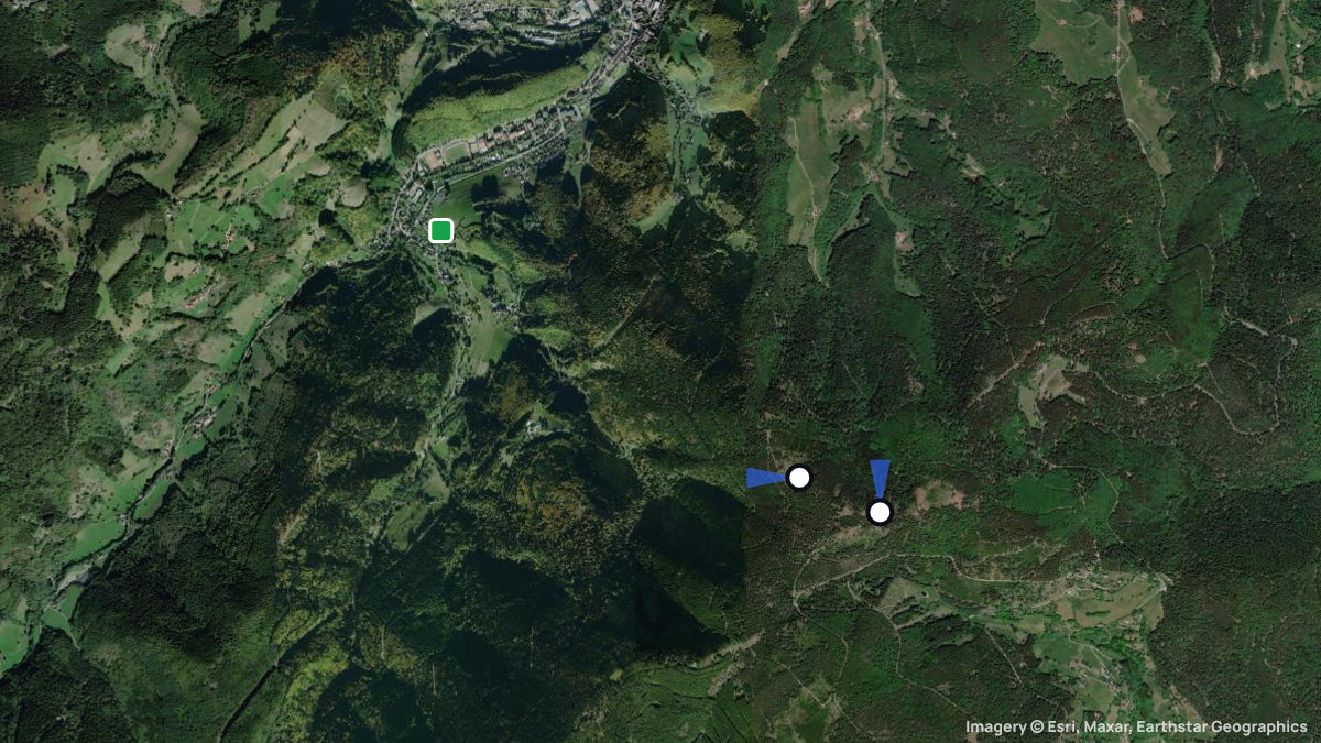 Satellitenkarte von Tertre de la Fille Morte mit Start- und Landeplätzen
