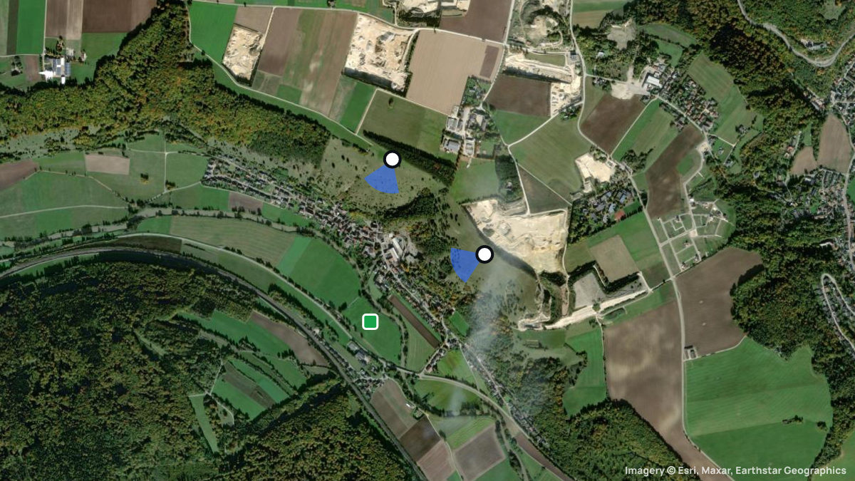 Satellite map of Obereichstätt with its launches and landings