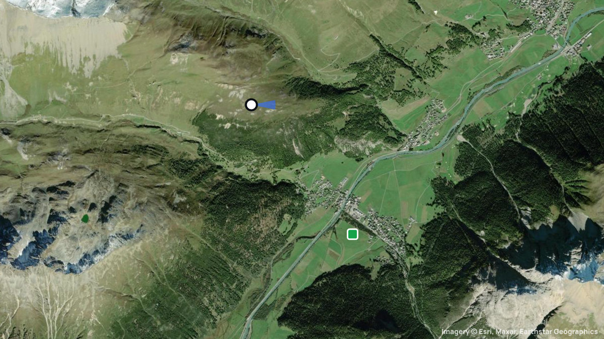 Satellite map of La Punt with its launches and landings