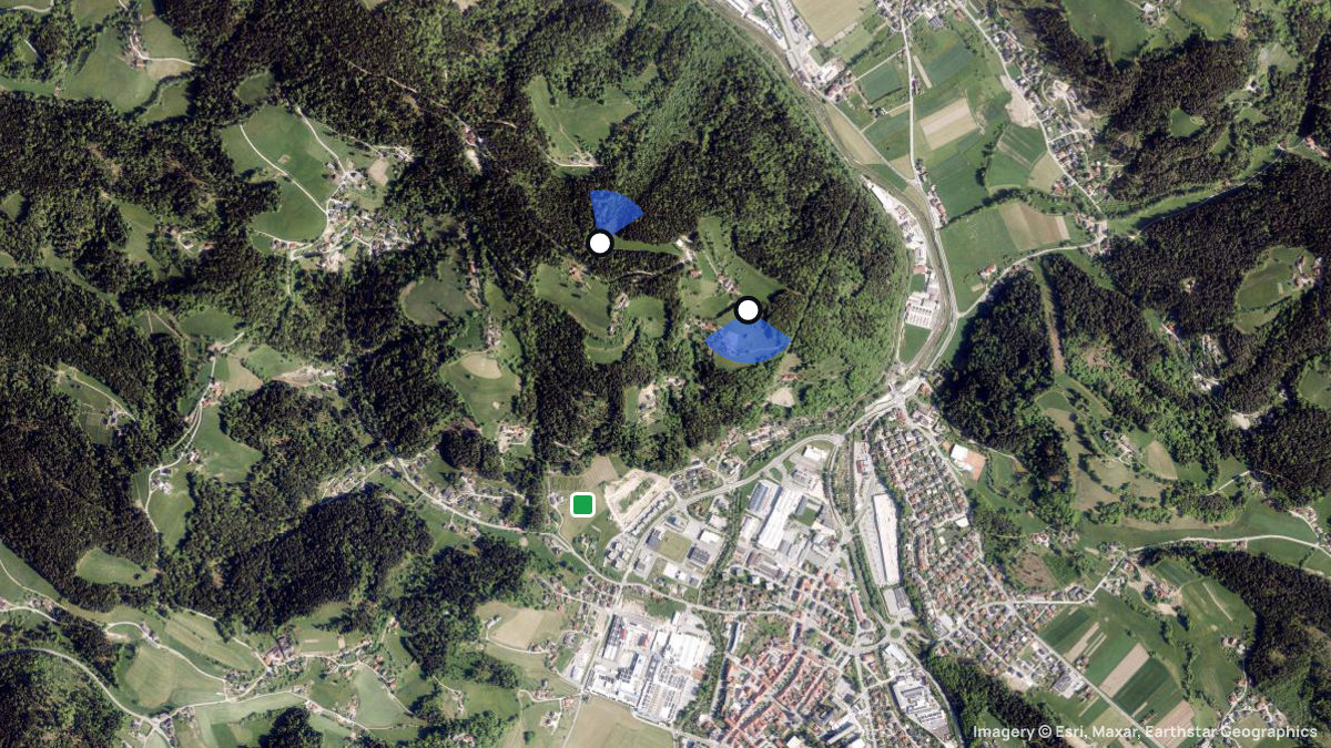 Satellitenkarte von Rahtel mit Start- und Landeplätzen