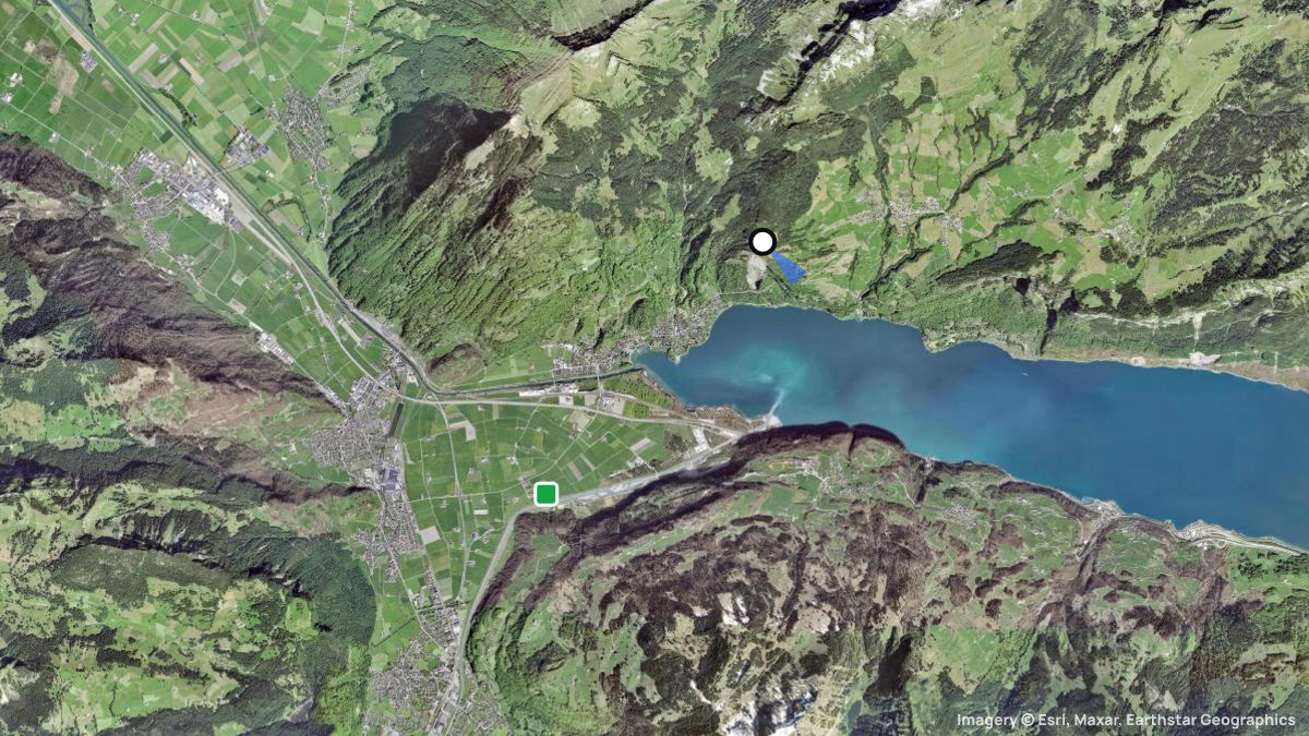 Satellite map of Durschlegi with its launches and landings