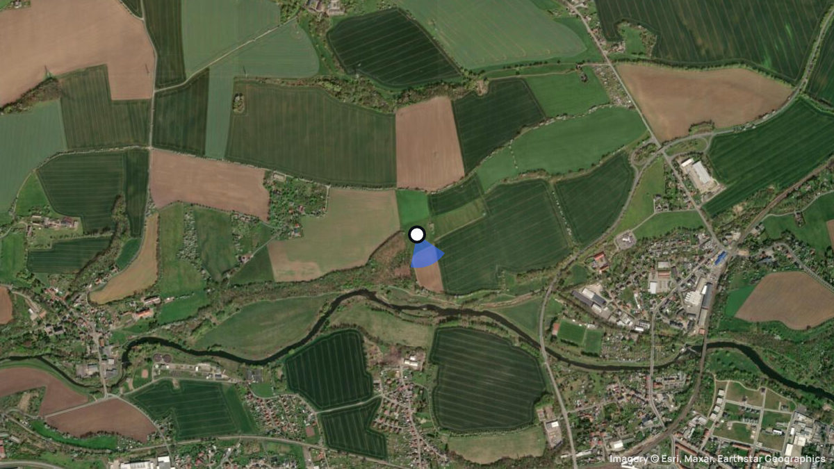 Satellitenkarte von Kirschberg mit Start- und Landeplätzen