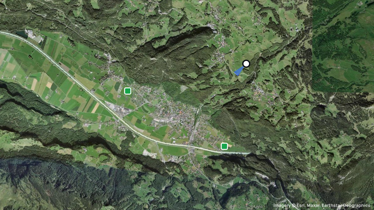 Satellite map of Reuti with its launches and landings
