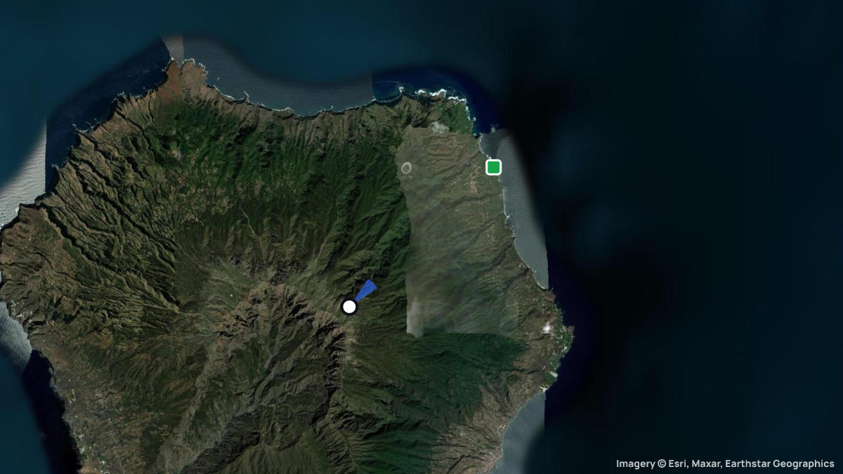 Satellite map of Cumbre San Andres with its launches and landings
