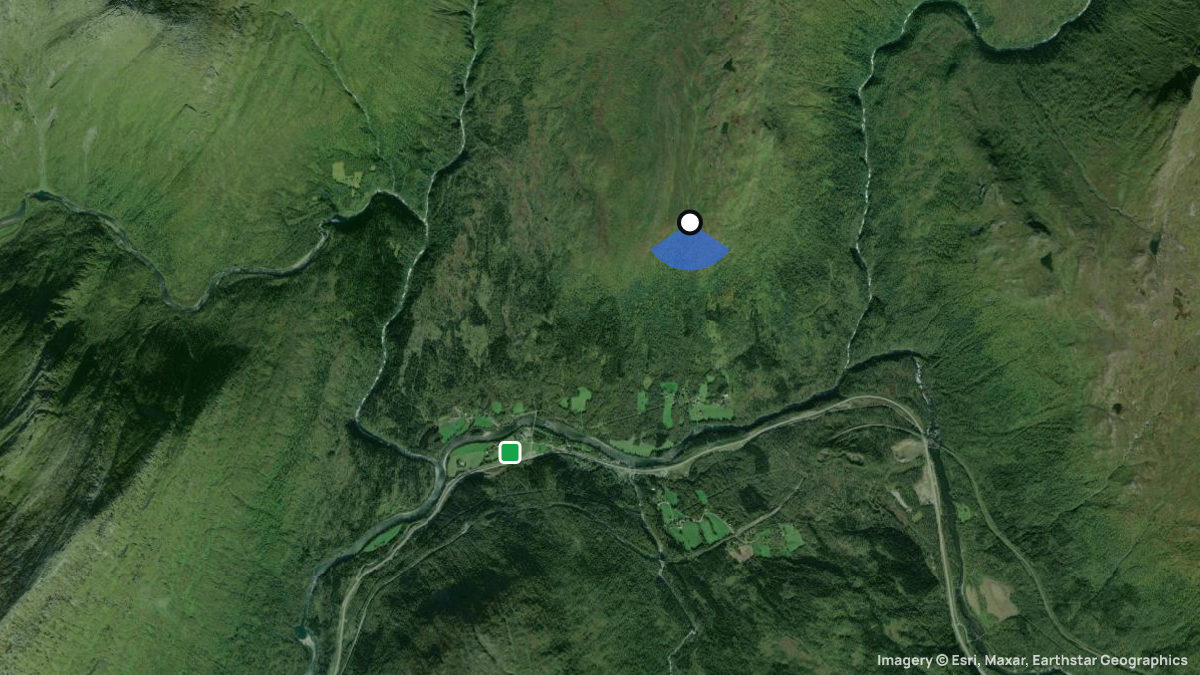 Satellitenkarte von Storlifjellet mit Start- und Landeplätzen
