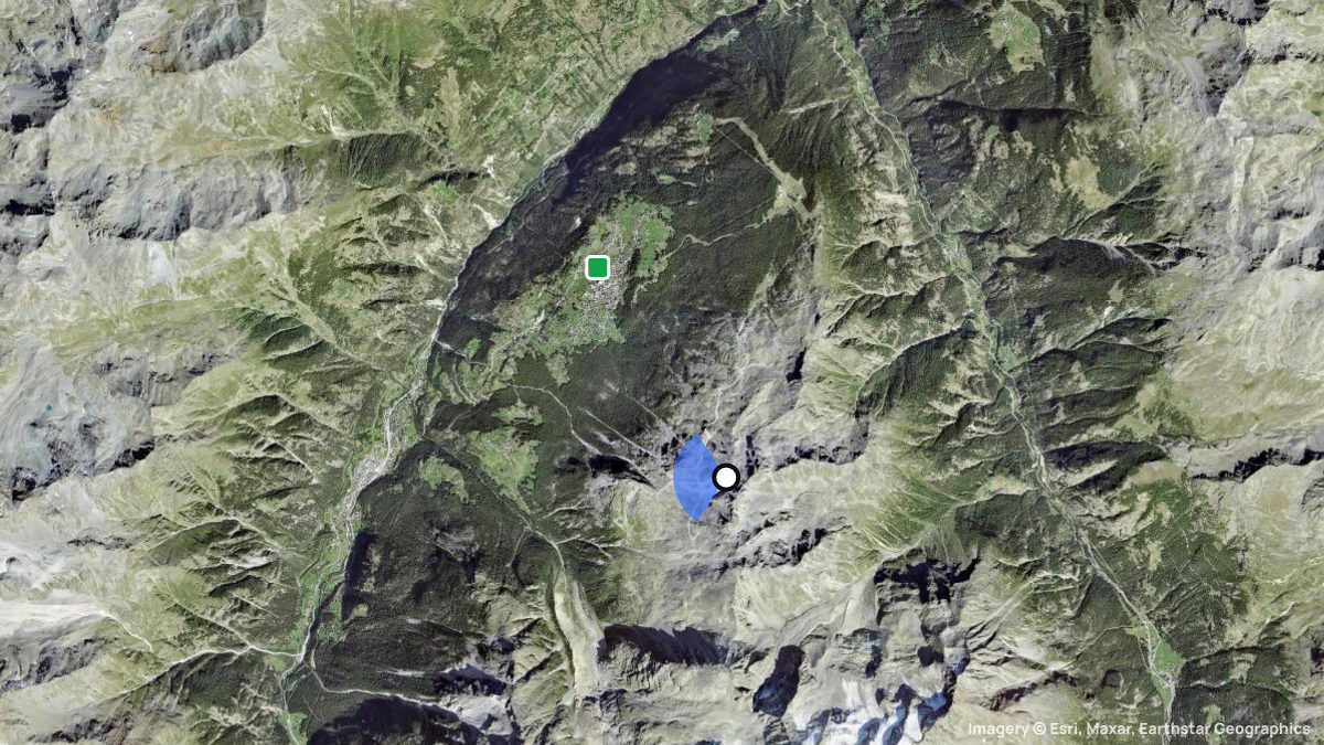 Satellitenkarte von Seetalhorn mit Start- und Landeplätzen