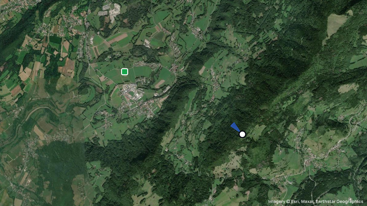 Satellite map of La Chapelle des Hermones with its launches and landings