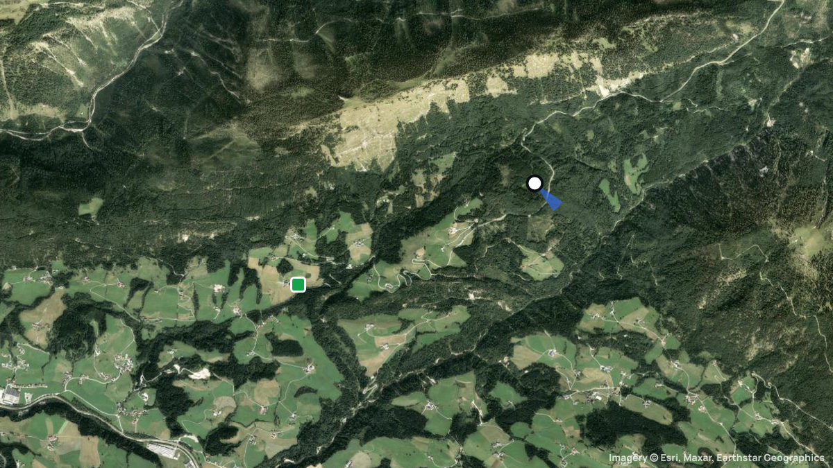 Satellite map of Hochstall Startplatz with its launches and landings