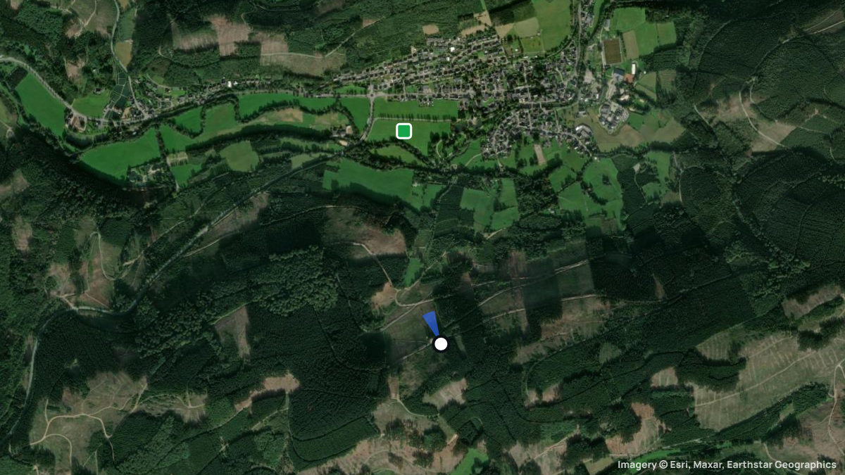 Satellite map of Dolberg with its launches and landings