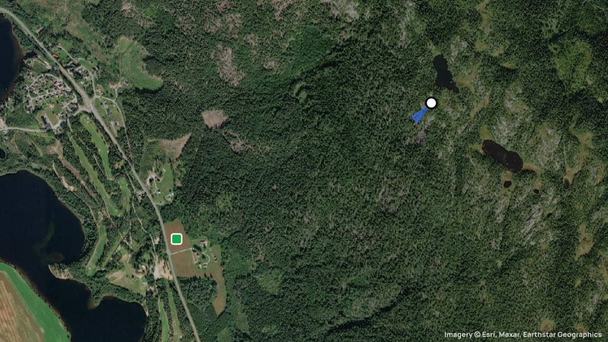 Satellite map of Fjosvikfjellet with its launches and landings