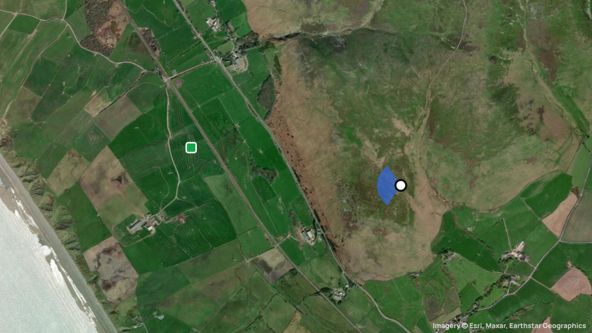 Satellitenkarte von Black Combe Süd mit Start- und Landeplätzen