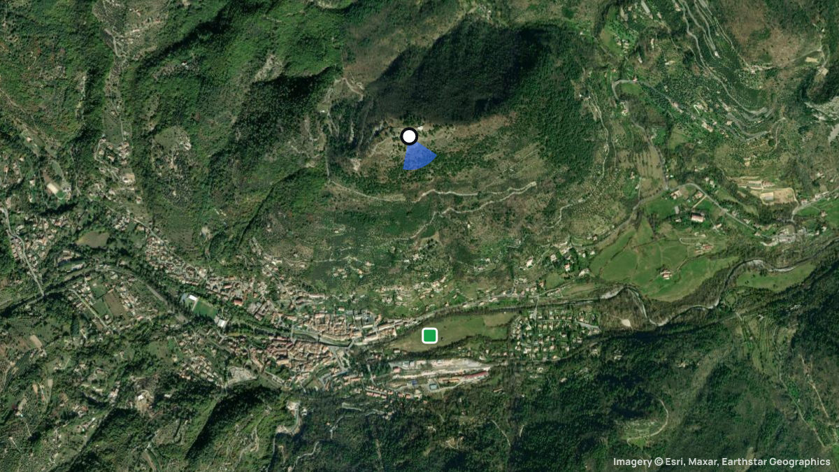 Satellite map of Sospel with its launches and landings
