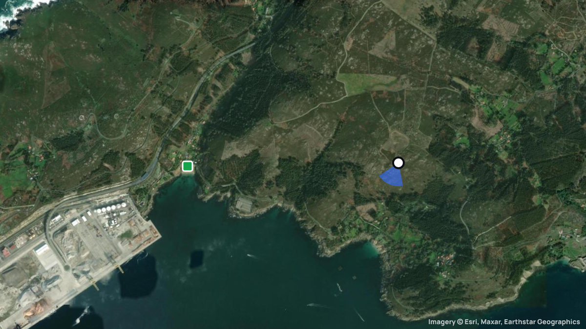 Satellite map of San Cristovo with its launches and landings