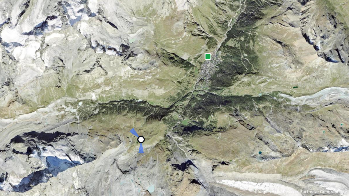 Satellitenkarte von Schwarzsee mit Start- und Landeplätzen