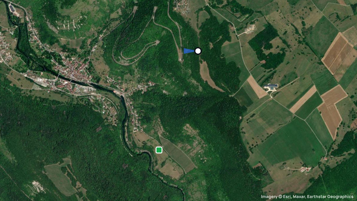Satellite map of Echevannes les Doues with its launches and landings