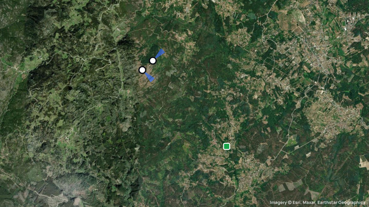 Satellite map of Caramulo with its launches and landings