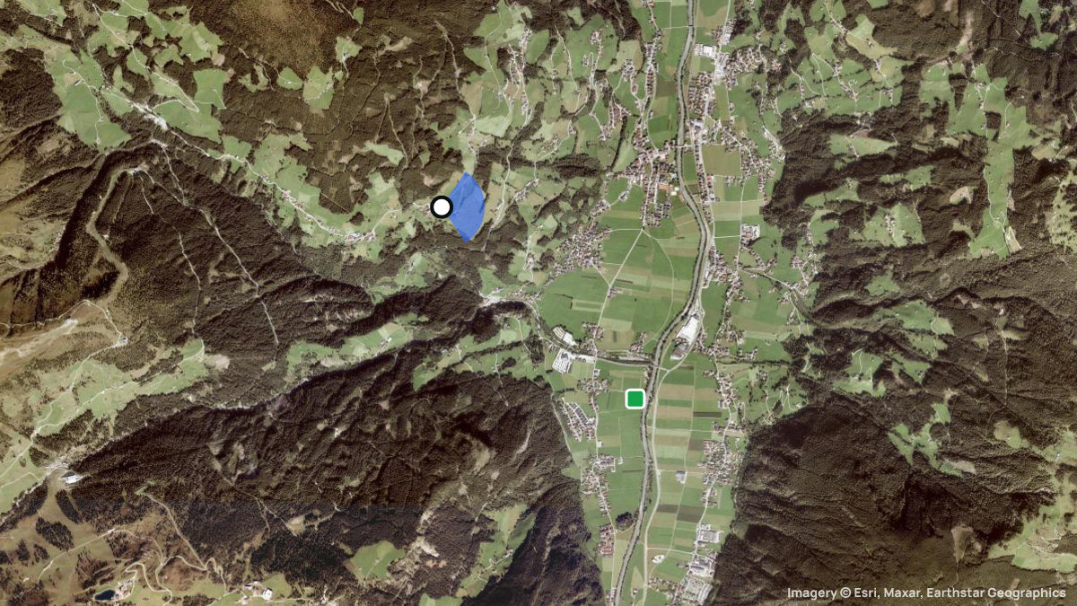 Satellite map of Perler with its launches and landings
