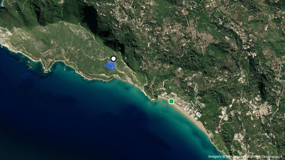Satellite map of Glifadia with its launches and landings