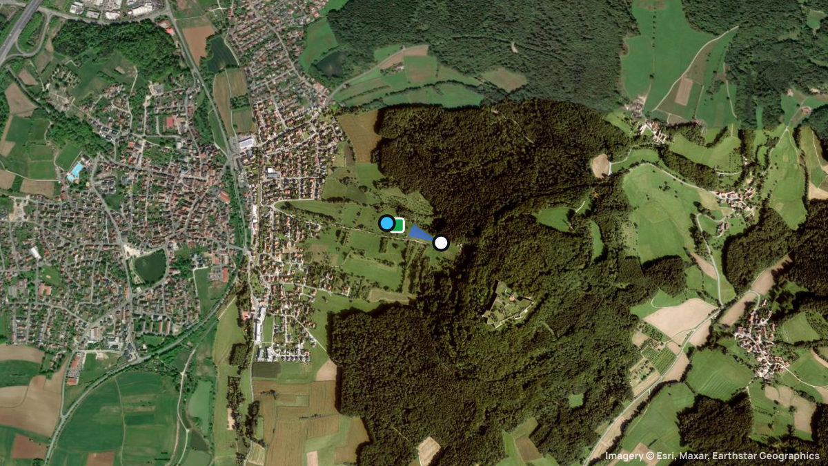 Satellitenkarte von Rothenberg mit Start- und Landeplätzen