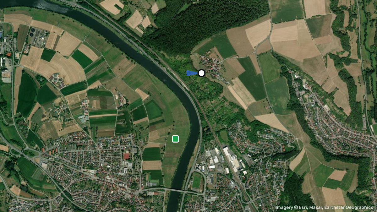 Satellitenkarte von Schreckhof HG mit Start- und Landeplätzen
