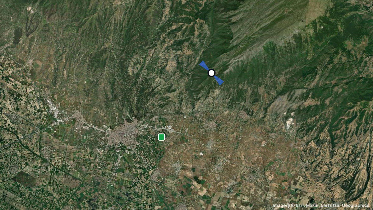 Satellite map of Serres with its launches and landings