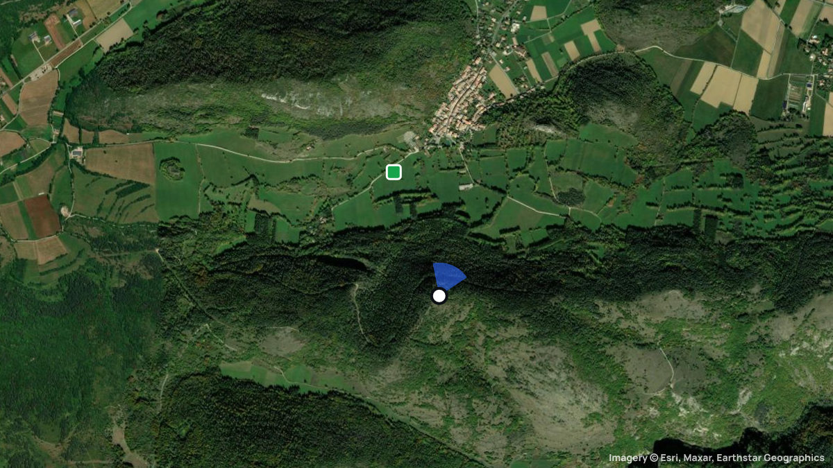 Satellite map of Pic du Midi with its launches and landings