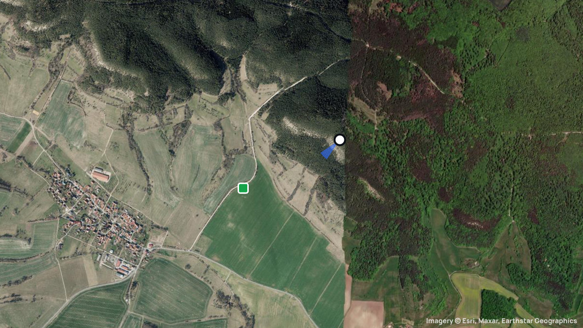Satellitenkarte von Engerda mit Start- und Landeplätzen