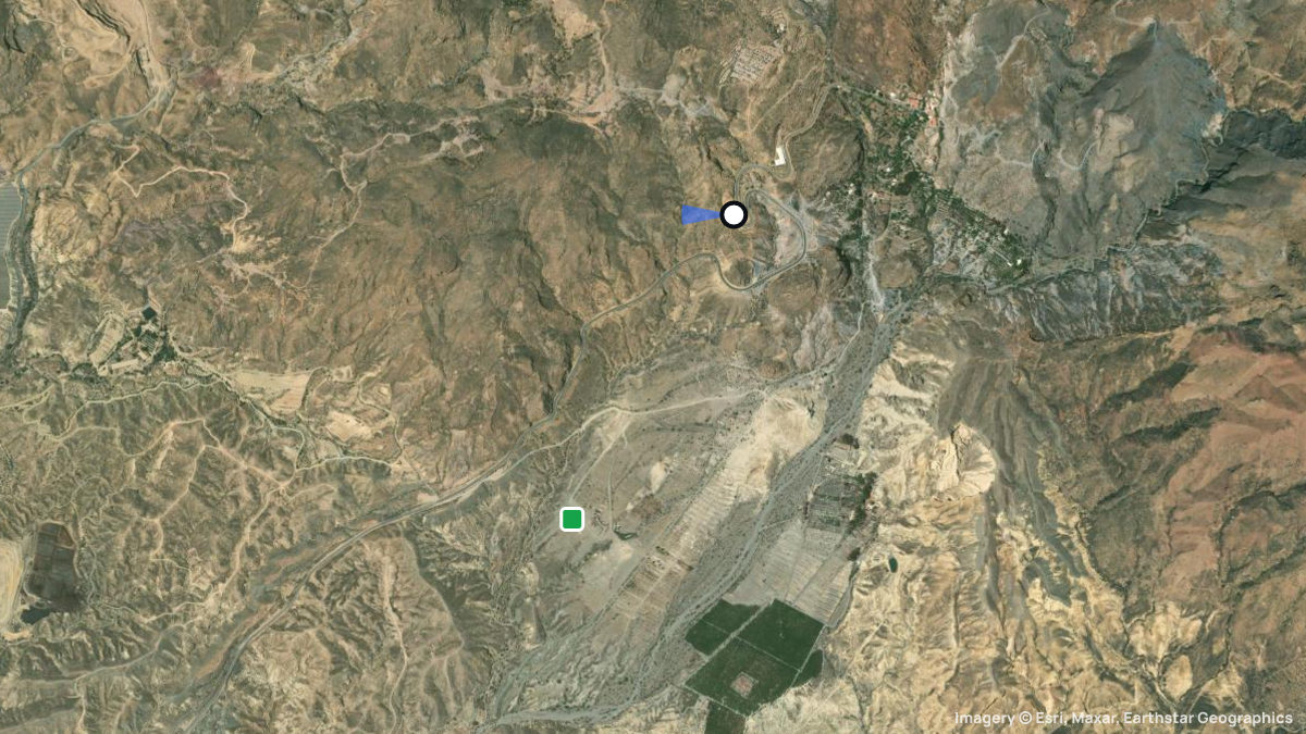 Satellite map of Sierra Alhamilla with its launches and landings