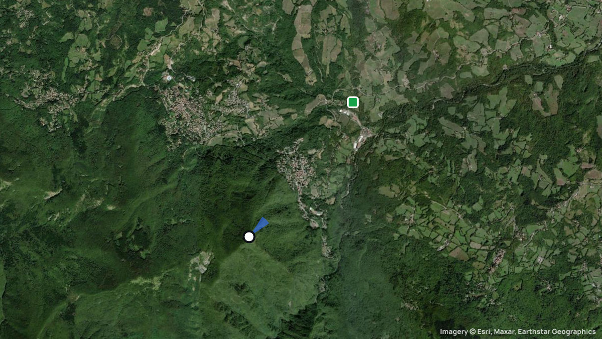 Satellitenkarte von Monte Pizzo mit Start- und Landeplätzen